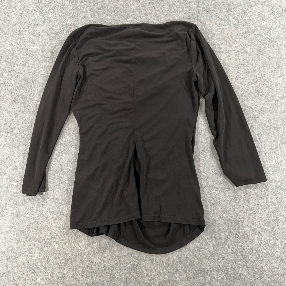 Laundry by Shelli Segal Womens Black Ruched Cowl Neck Long Sleeve Top XS - Picture 3 of 3